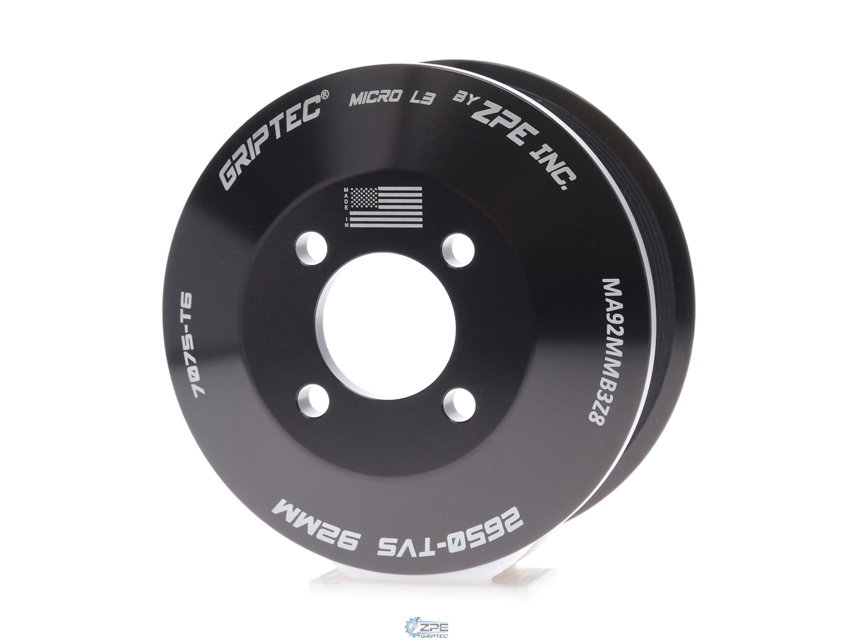 92mm 8 Rib ZPE GripTec® 2pc Magnuson LSA/LT4 2650 TVS L3 Black Pulley Only